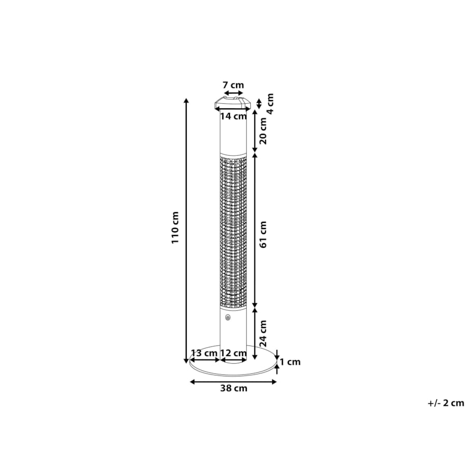 Elektryczny promiennik ogrodowy z popielniczką VEZUVIO