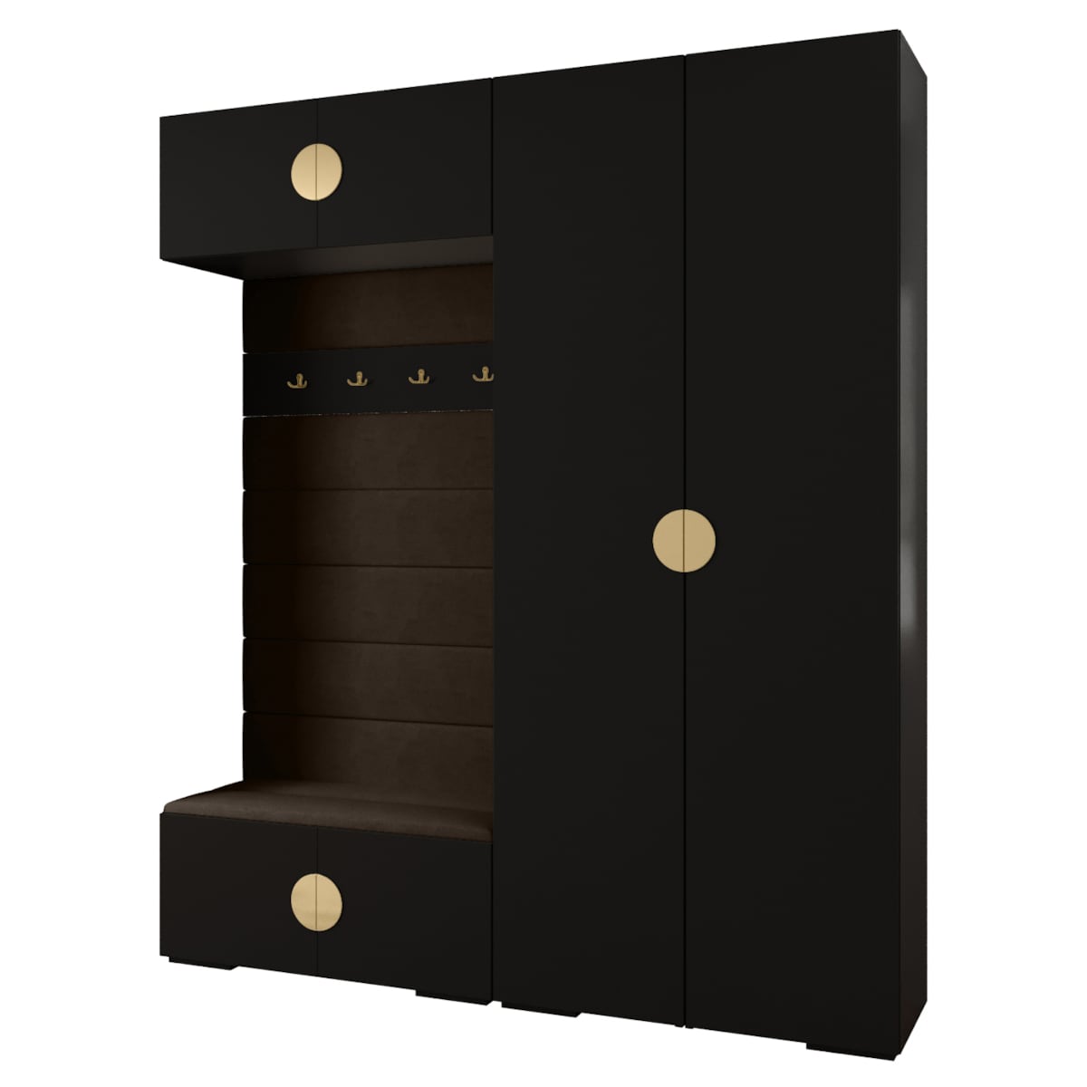 Garderoba do przedpokoju INOVA 4 Z18 czarny+złoty+manila04