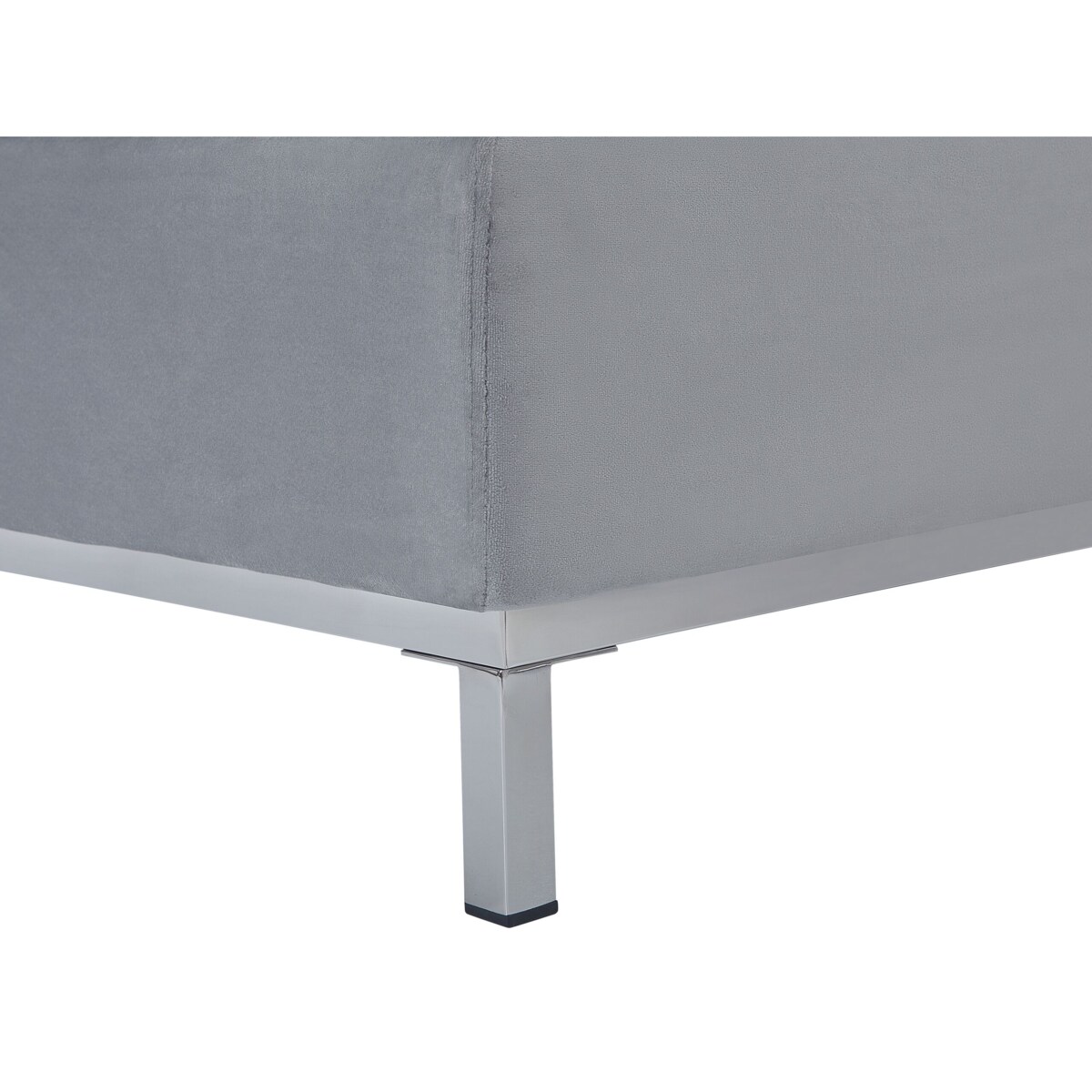 Narożnik welurowy prawostronny szary OSLO