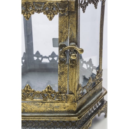 Lampion metalowy złoty 40x16x14 cm COROLLA-2 small