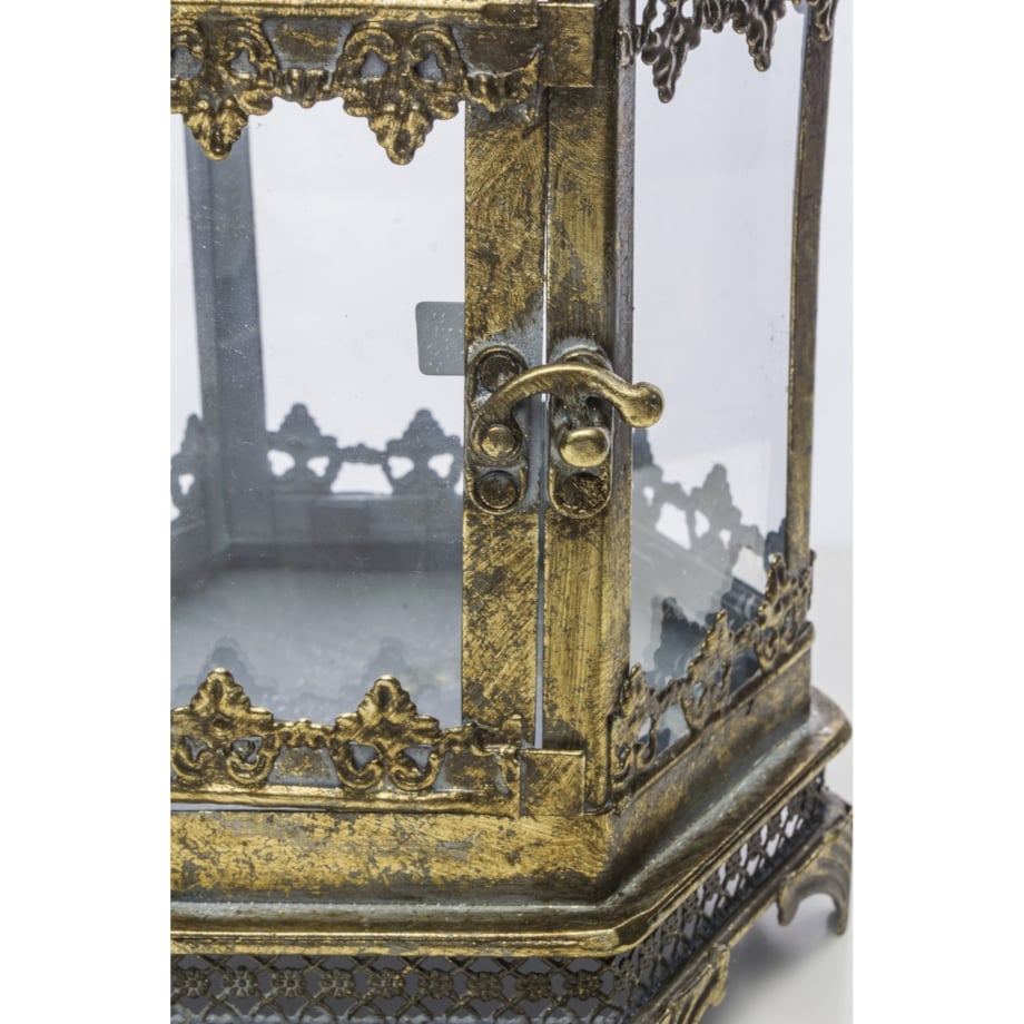 Lampion metalowy złoty 40x16x14 cm COROLLA-2 small