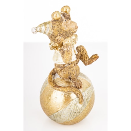 Dekoracja - figurka małpki 9,5x5x4,5 cm SCIMMIA żonglerka na piłce