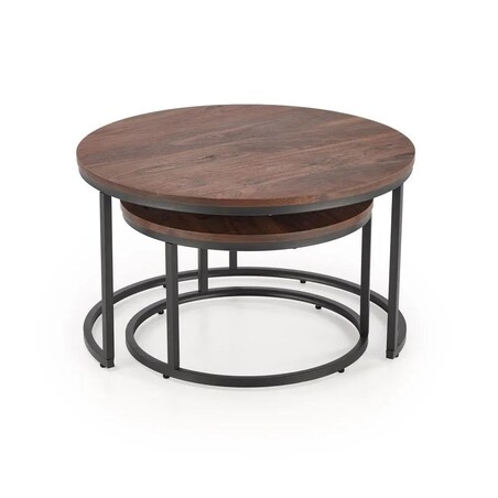 Zestaw 2 stolików JAVA orzech/czarny