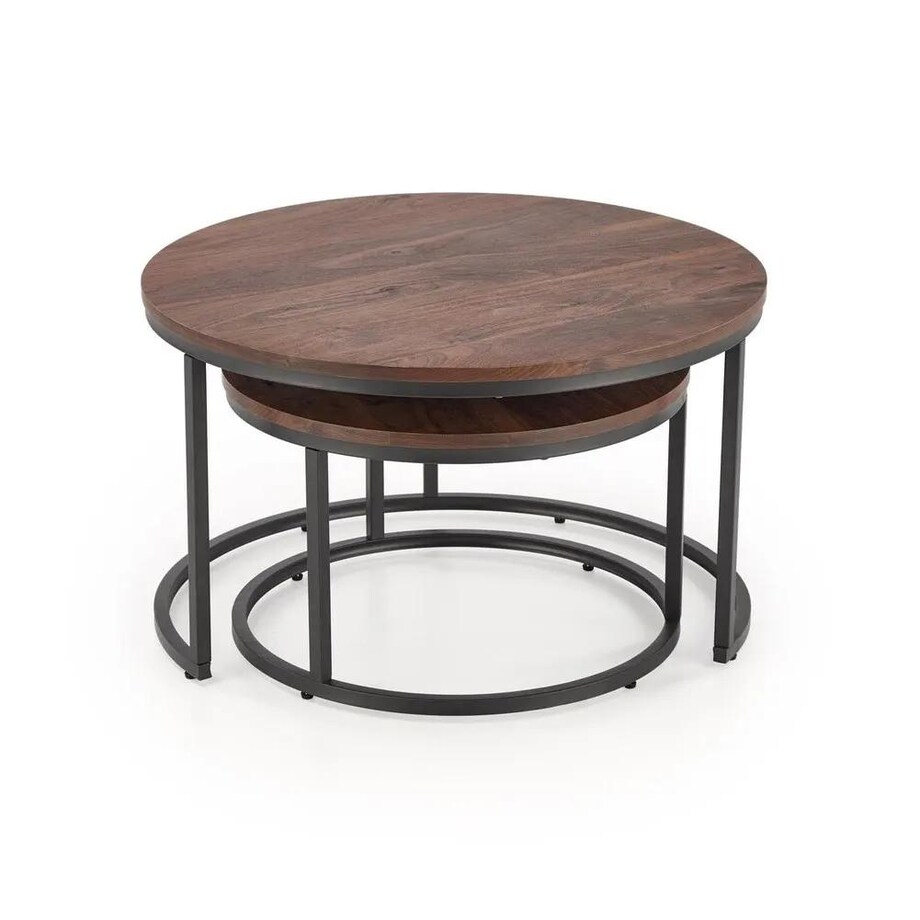 Zestaw 2 stolików JAVA orzech/czarny