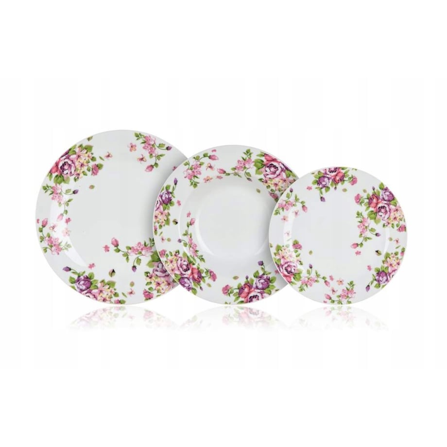 TALERZE W KWIATY 18el zestaw obiadowy na jedzenie rosół mamy prezent święta