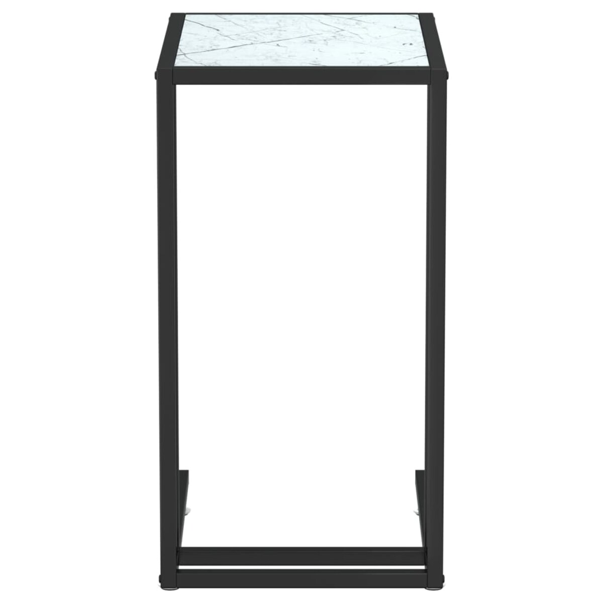 vidaXL Komputerowy stolik boczny, biały marmur, 50x35x65 cm