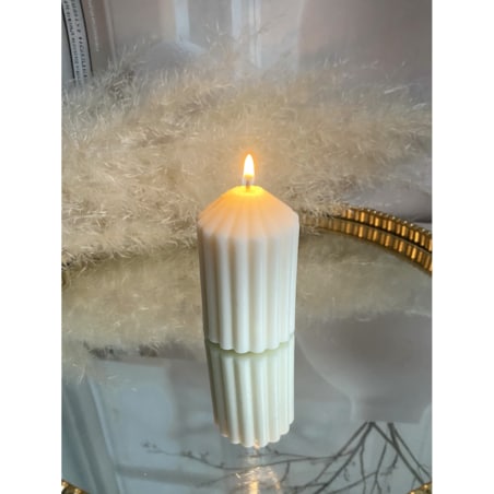 Świeca ekologiczna sojowa dekoracyjna "Grace" 80x50mm biała