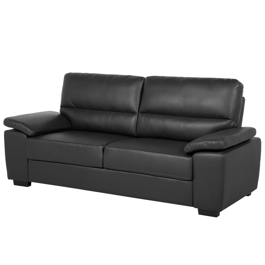 Sofa 3-osobowa ekoskóra czarna VOGAR