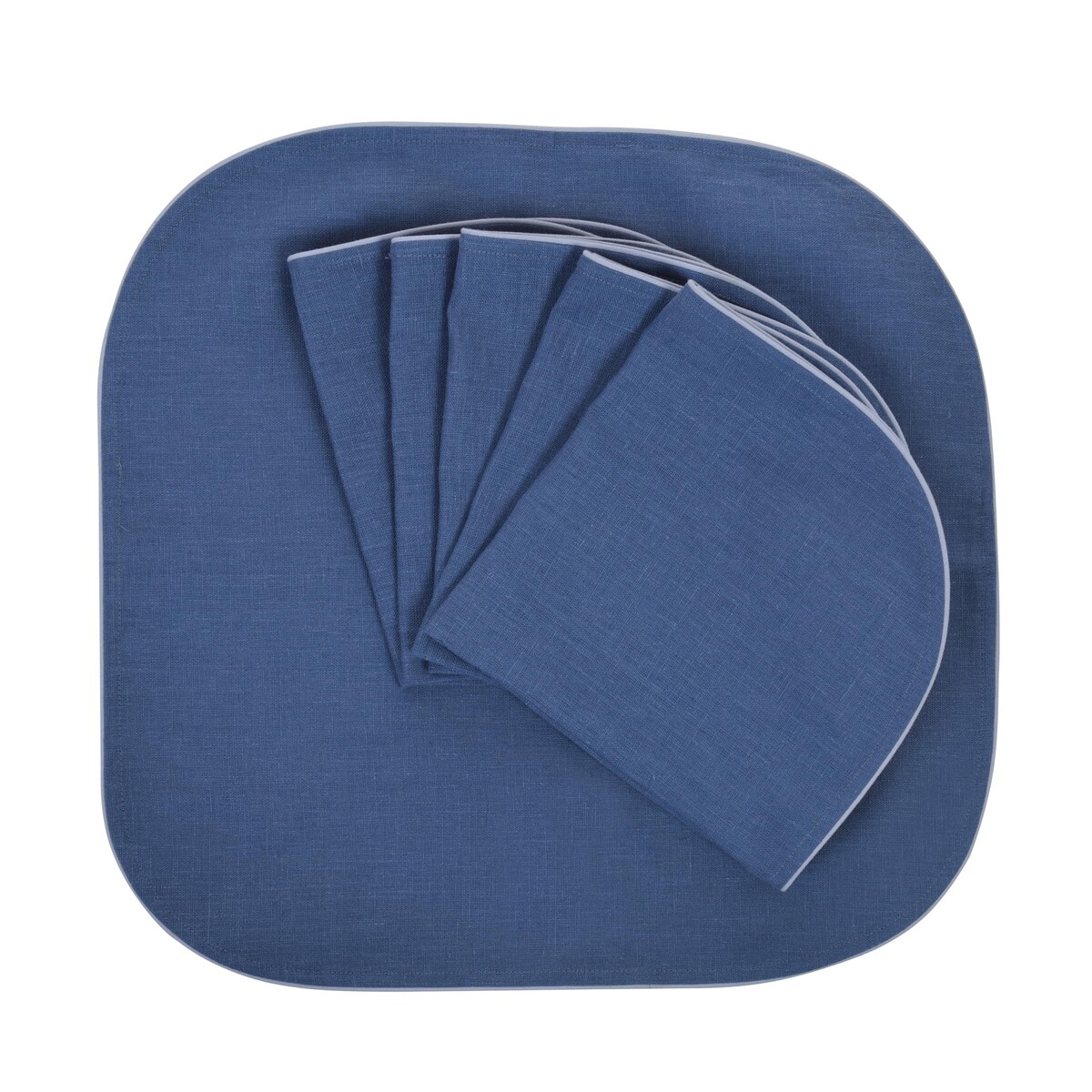 Serwetki lniane Royal Blue - 6 sztuk