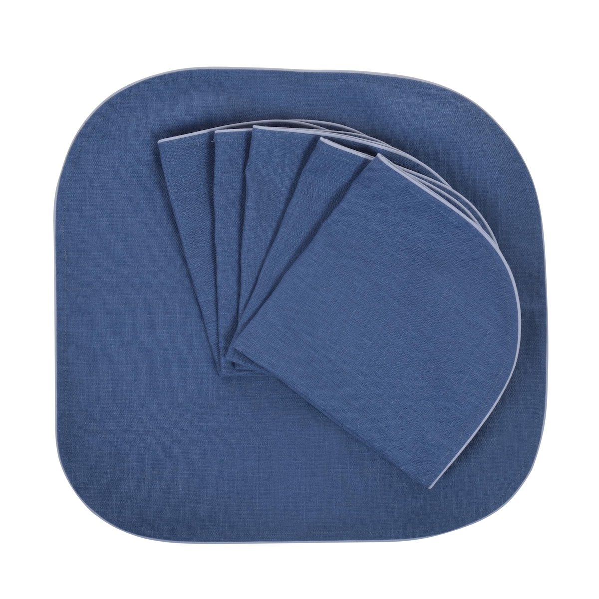 Serwetki lniane Royal Blue - 6 sztuk