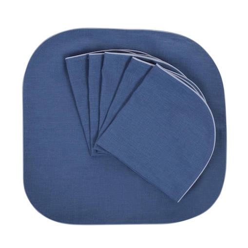 Serwetki lniane Royal Blue - 6 sztuk