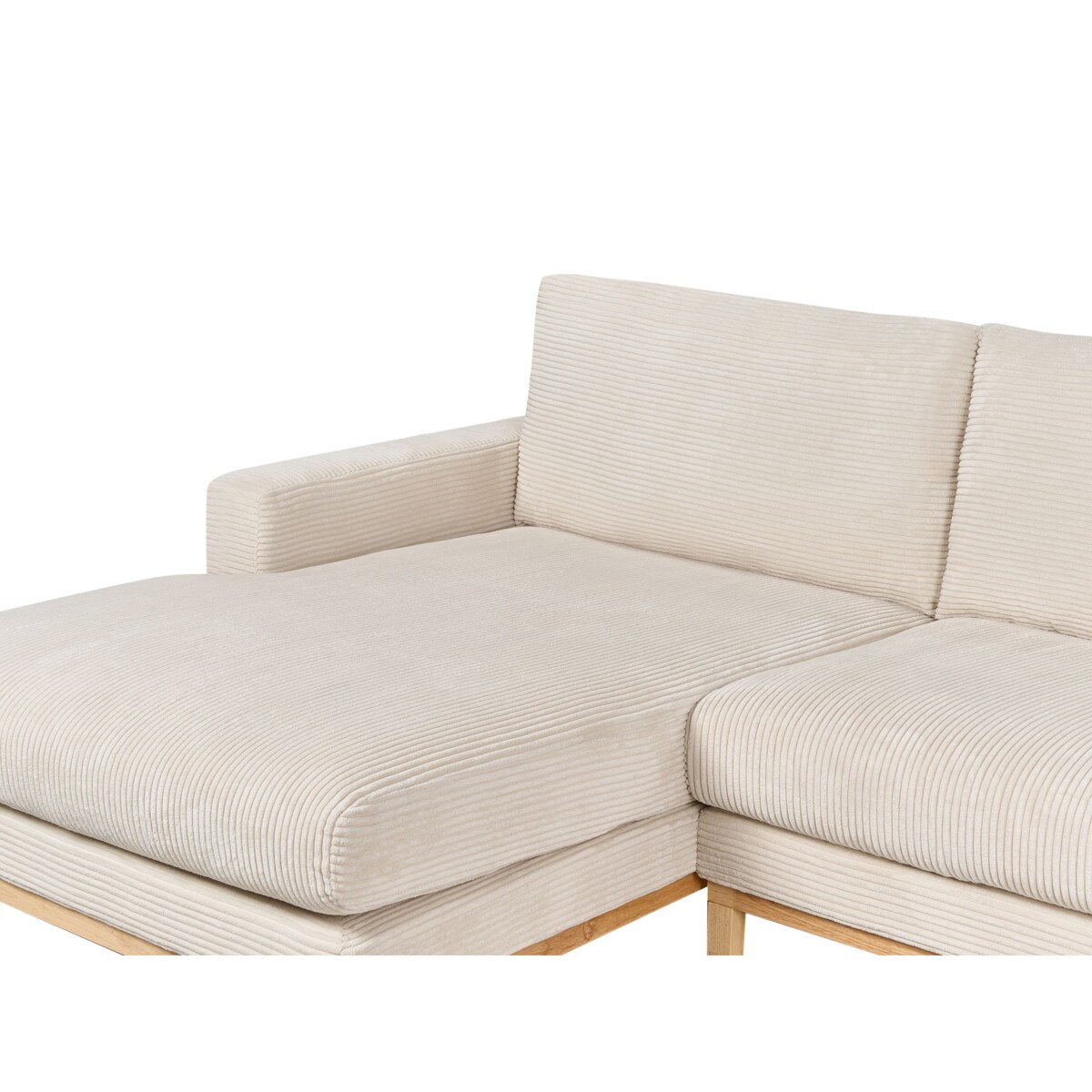 Sofa narożna prawostronna SIGGARD Jasnobeżowy Sztruks