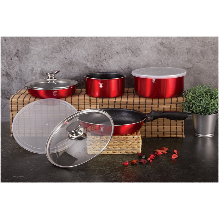 Zestaw 9 elementów garnki, patelnie, akcesoria Berlinger Haus BH-6145