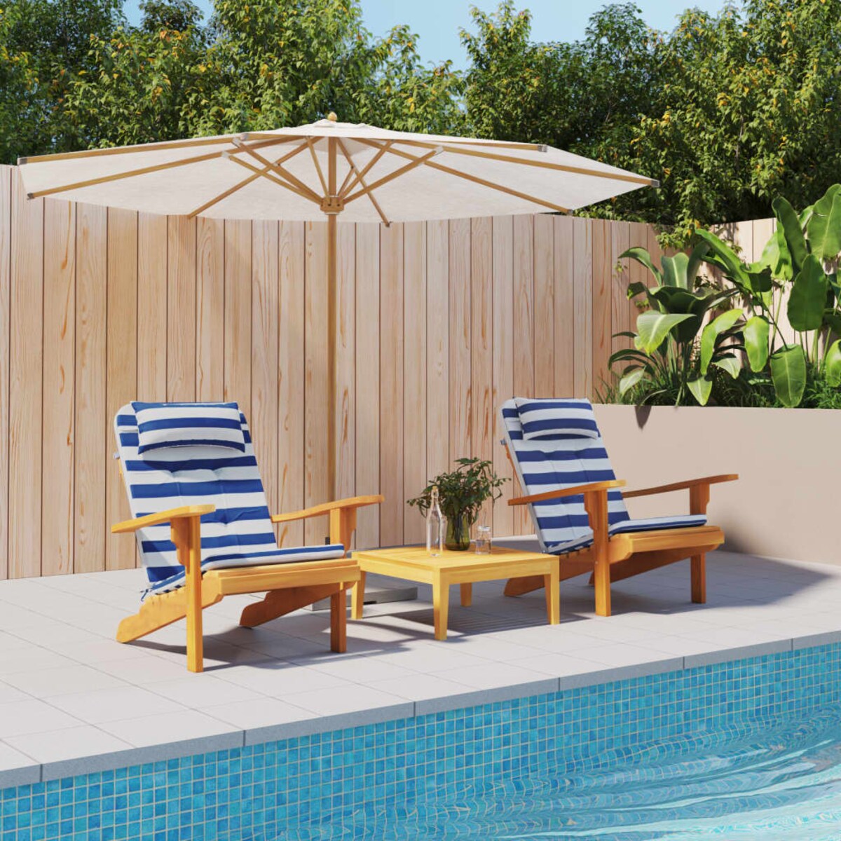 vidaXL Poduszki na krzesła Adirondack, 2 szt., niebiesko-białe paski