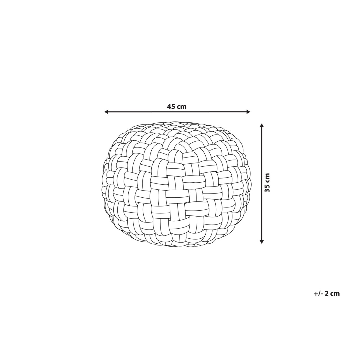 Puf welurowy 45 x 35 cm czarny HOPA