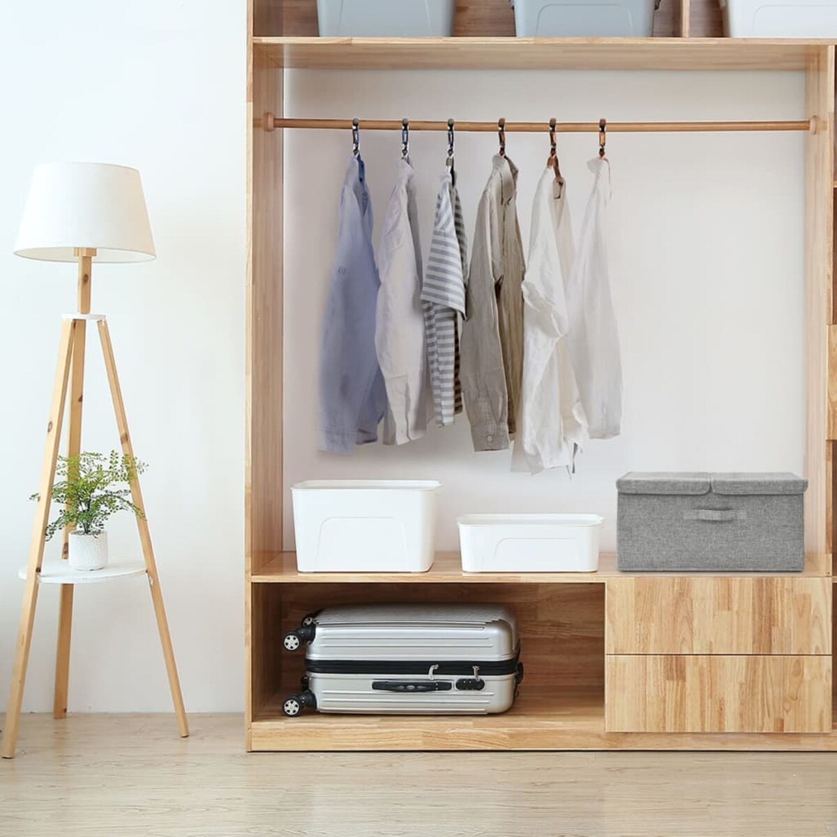 vidaXL Pojemnik do przechowywania, tkanina, 50x30x25 cm, szary