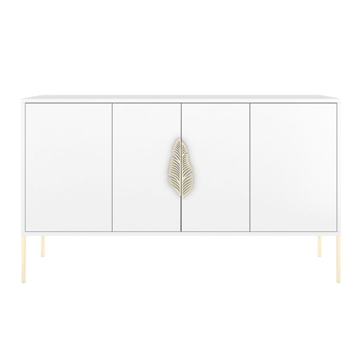 Biała komoda Skandica MERLIN ze złotymi dodatkami
