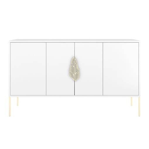 Biała komoda Skandica MERLIN ze złotymi dodatkami