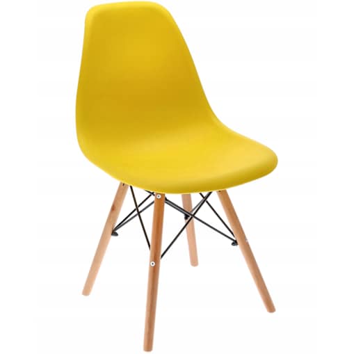 Krzesło skandynawskie wyprofilowane EVA żółte
