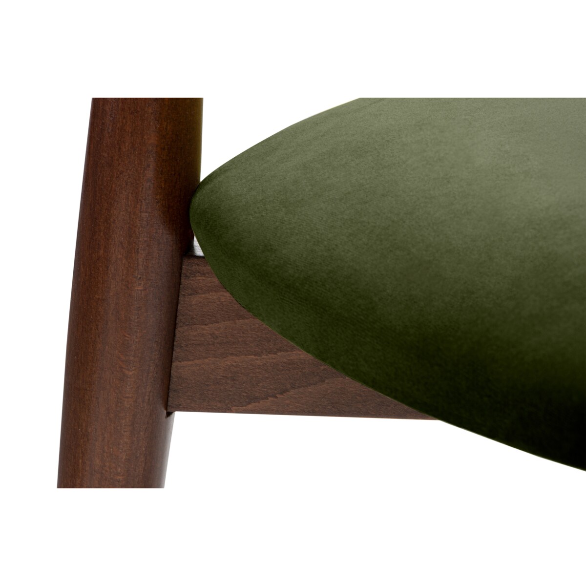 KONSIMO RABI drewniane krzesła 2 sztuki orzech zielony welur