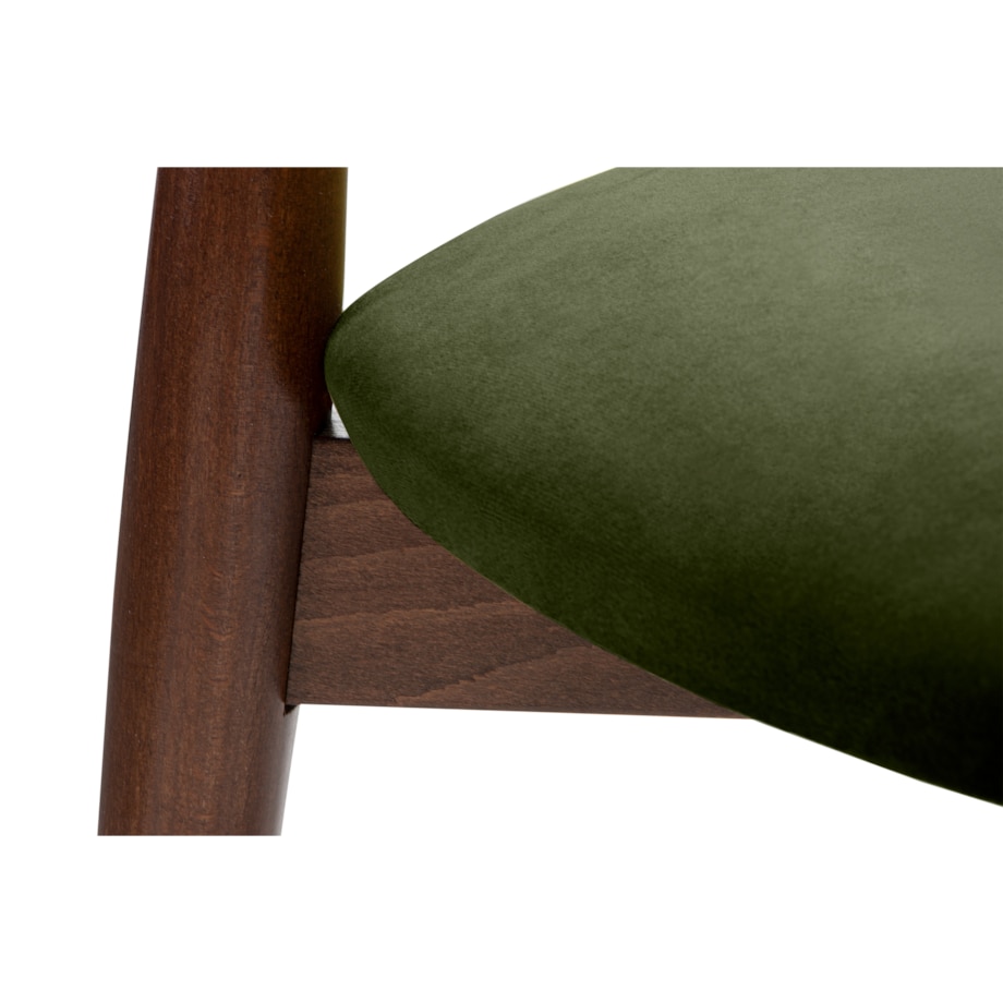 KONSIMO RABI drewniane krzesła 2 sztuki orzech zielony welur