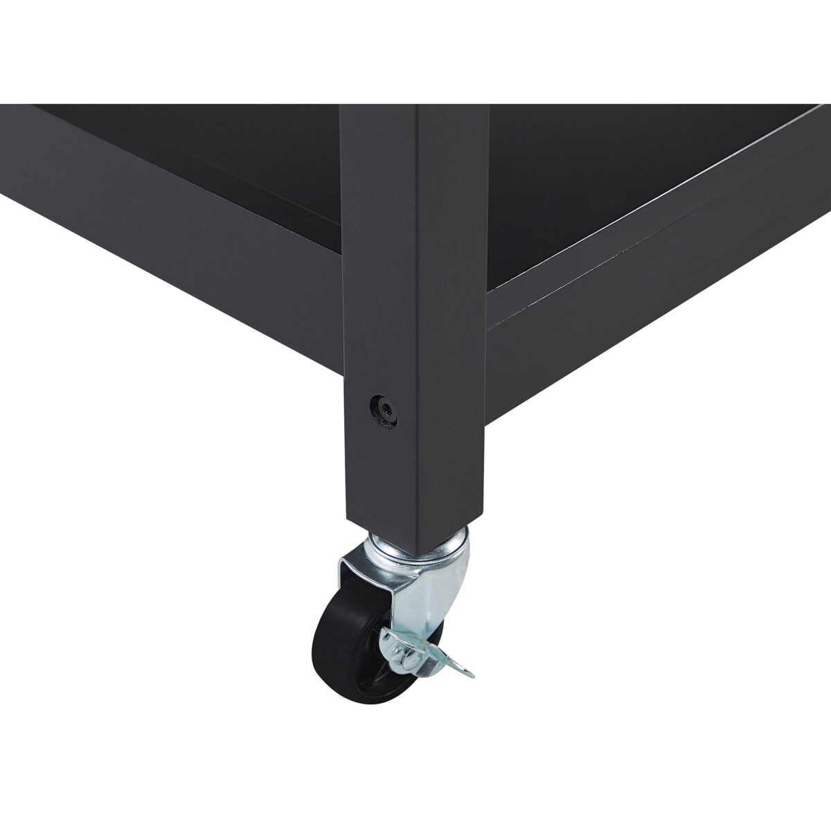 Drewniany wózek kuchenny 2 szuflady czarny NAVARINO