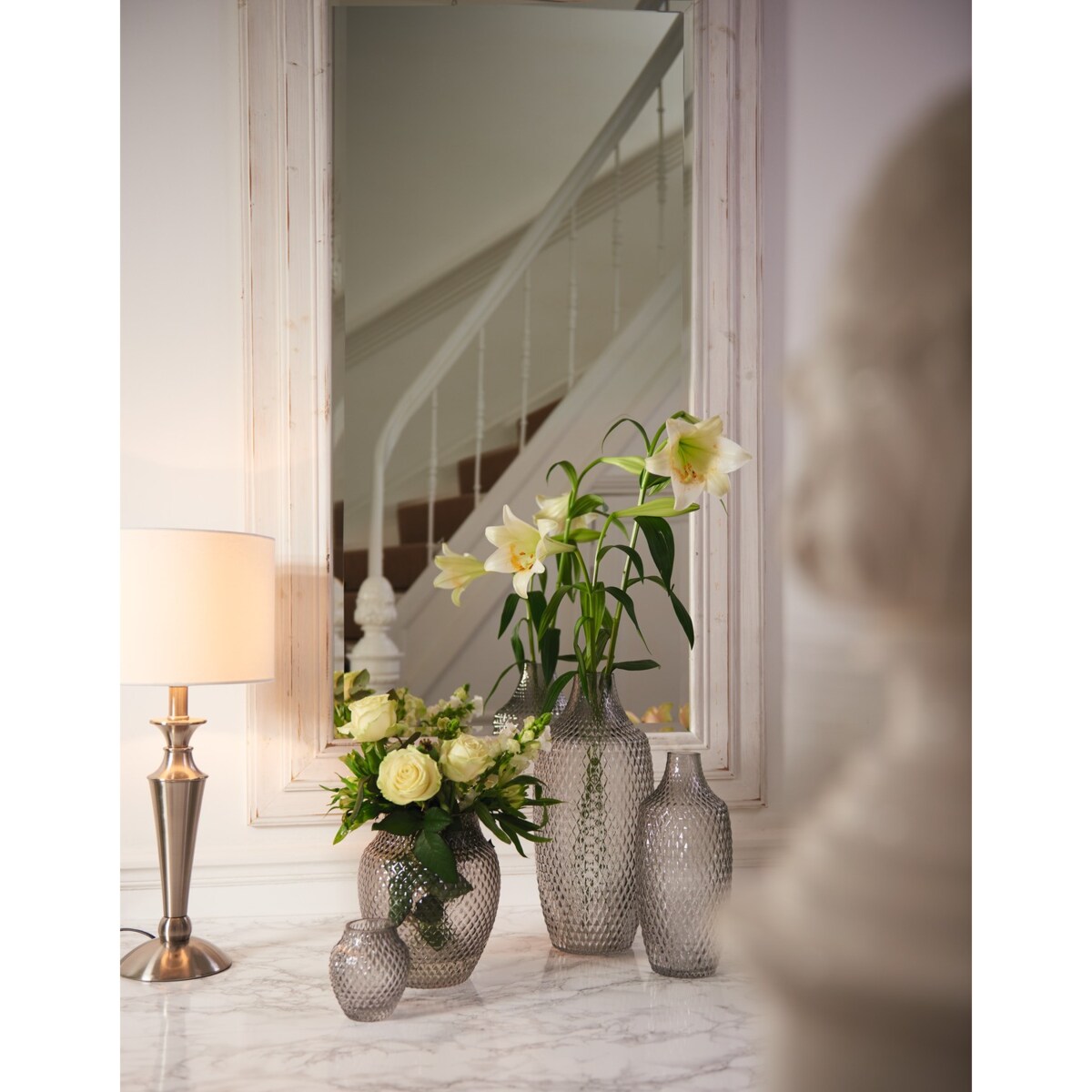 Wazon szklany h 11cm szary POESIA - Leonardo