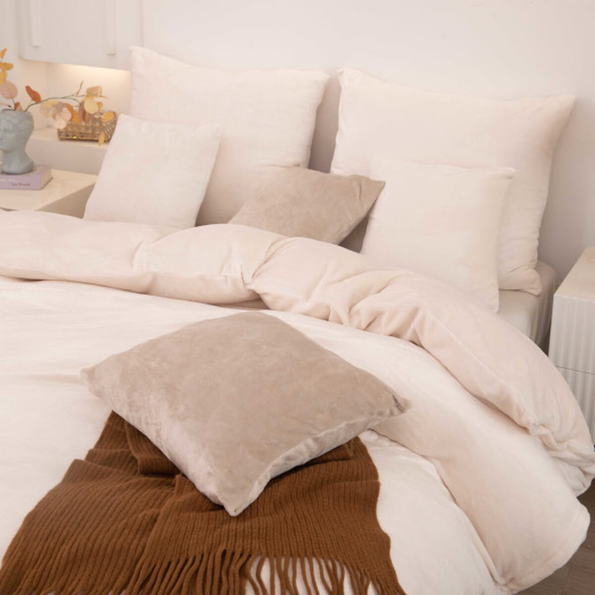 Kremowa Pościel MIŚ Z Mikrofibry 140x200 Cozy