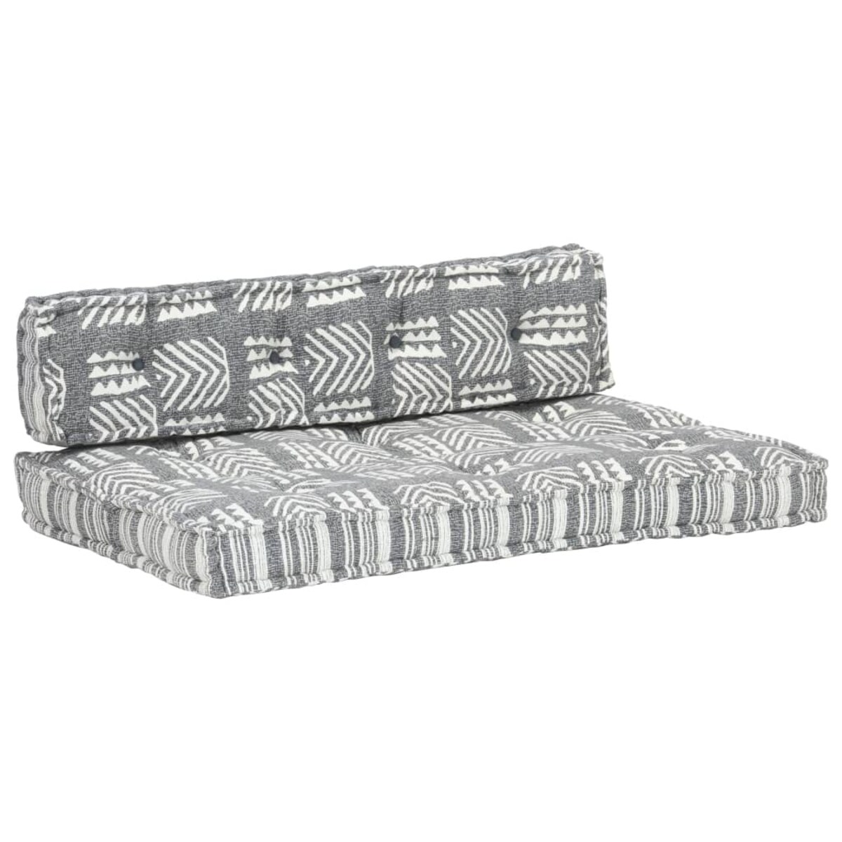 vidaXL Sofa z poduszek na paletę, tkanina, szary patchwork