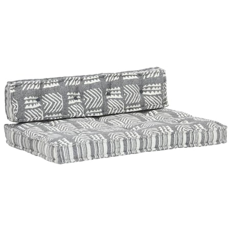 vidaXL Sofa z poduszek na paletę, tkanina, szary patchwork