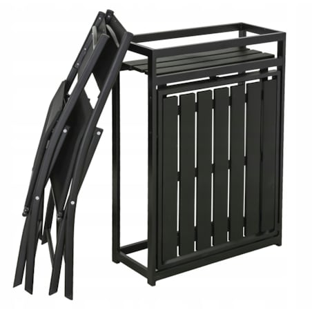 Zestaw składanych mebli ogrodowych z doniczką