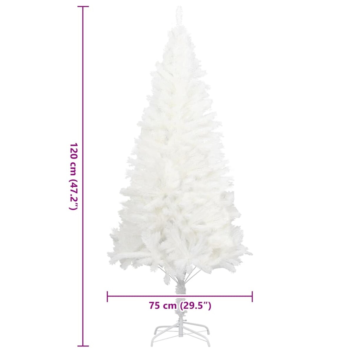 vidaXL Sztuczna choinka z realistycznymi igłami, biała, 120 cm