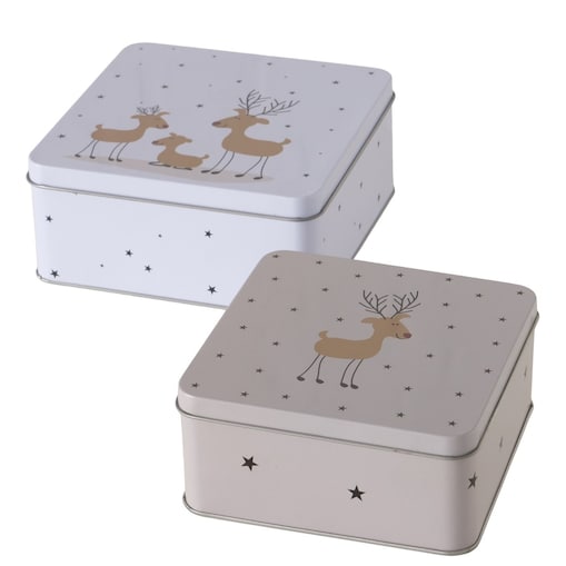 Puszka metalowa 2 szt. na ciasteczka PISZKOTKI 2000 ml