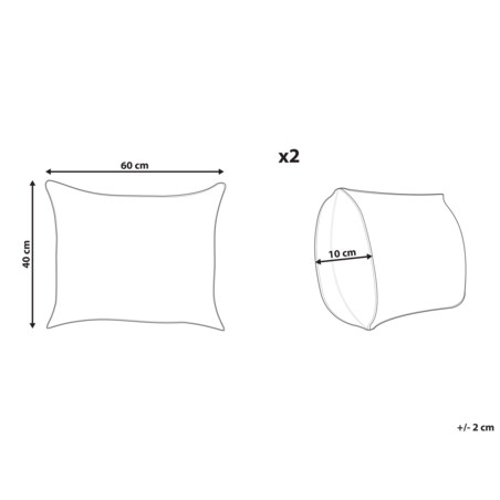 2 poduszki ogrodowe w liście 40 x 60 cm wielokolorowe TORRAZZO