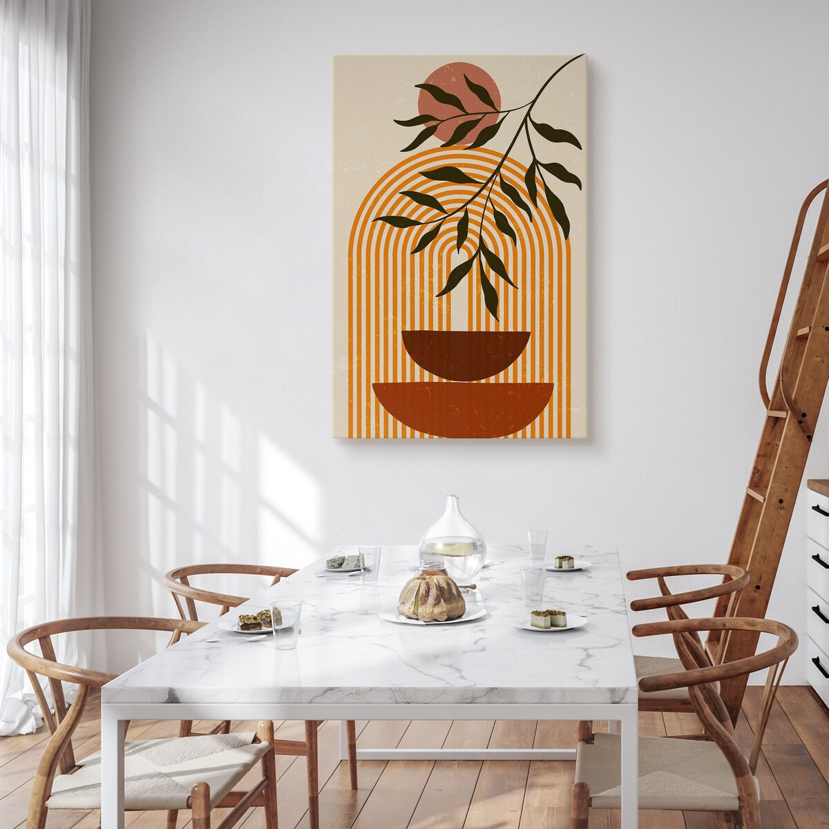 Obraz Gałązka Japońskie Naczynia Boho 30x40cm