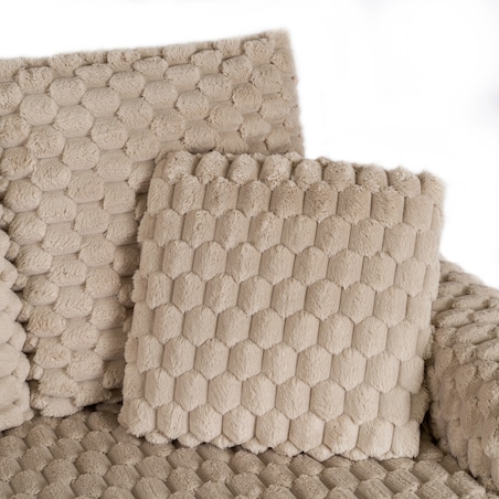 Fotel Wypoczynkowy Kanapa Sofa do Spania Salonu Welur Pluszowy KOBEL Beżowy