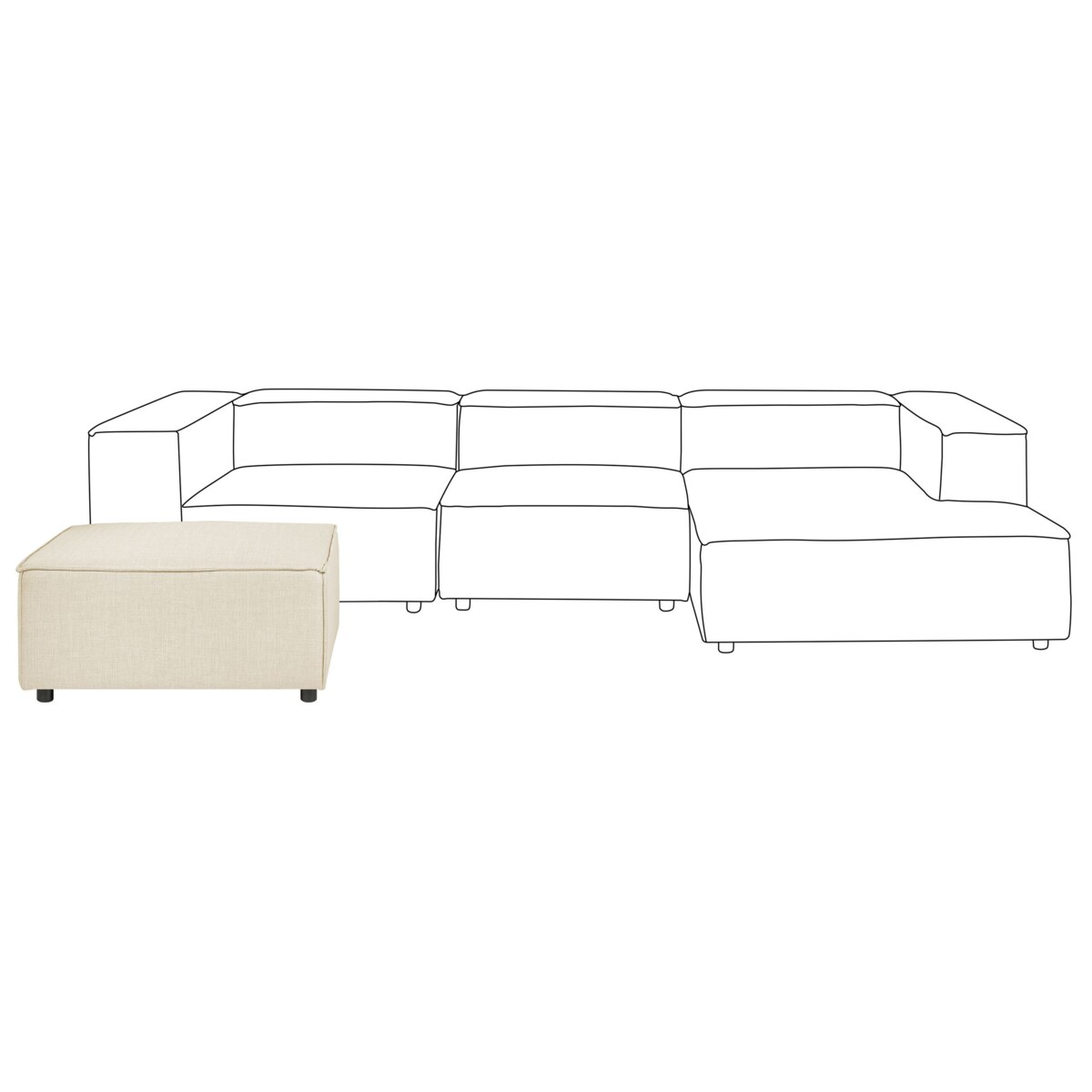 Otomana lniana beżowa APRICA