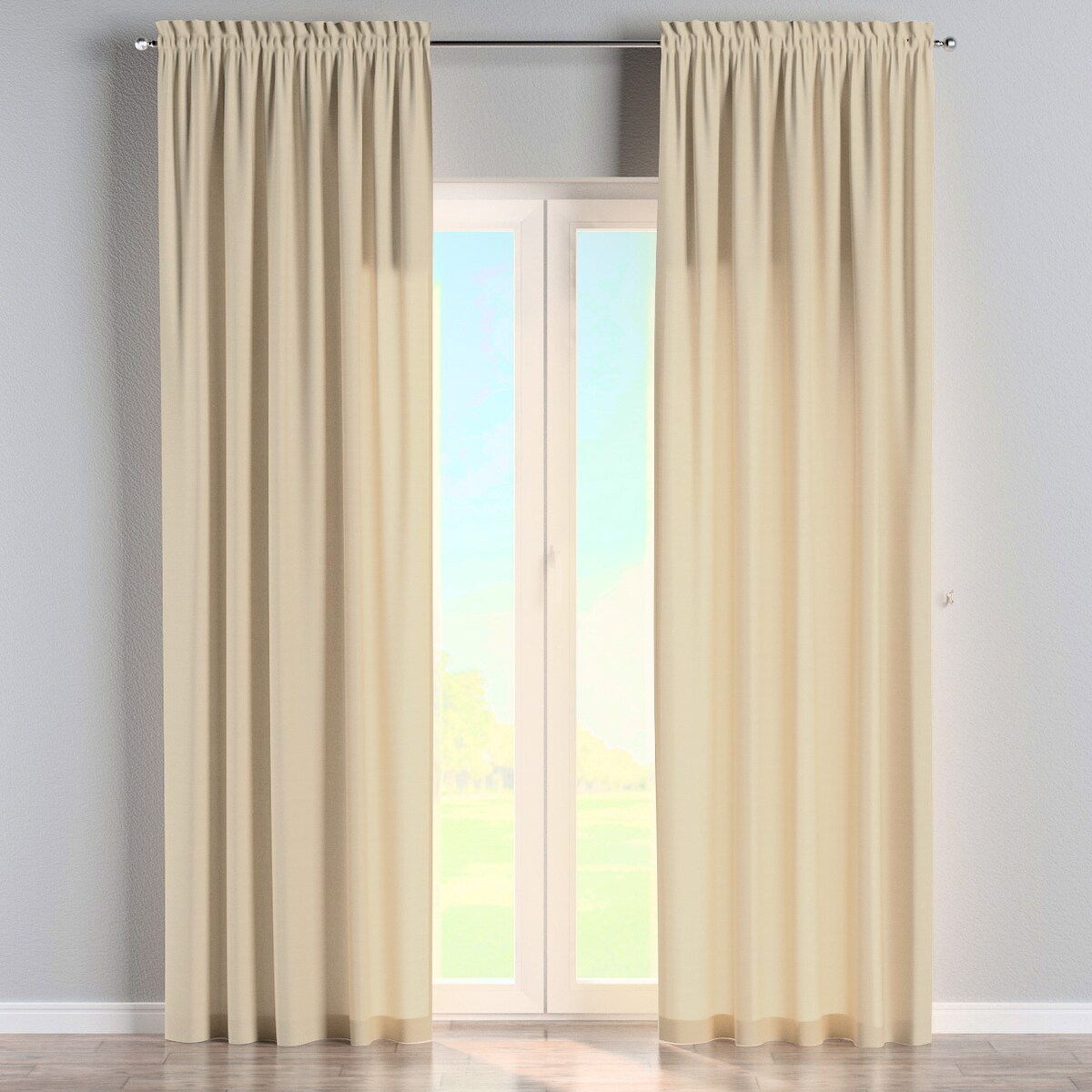 Zasłona na kanale z grzywką 1 szt. 130x245 waniliowy