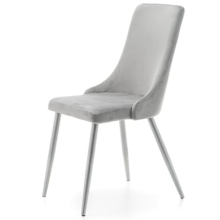 Krzesło tapicerowane welurowe do salonu jadalni UNO jasnoszare