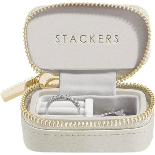 Pudełko podróżne na biżuterię Stackers Travel petite jasnobeżowe