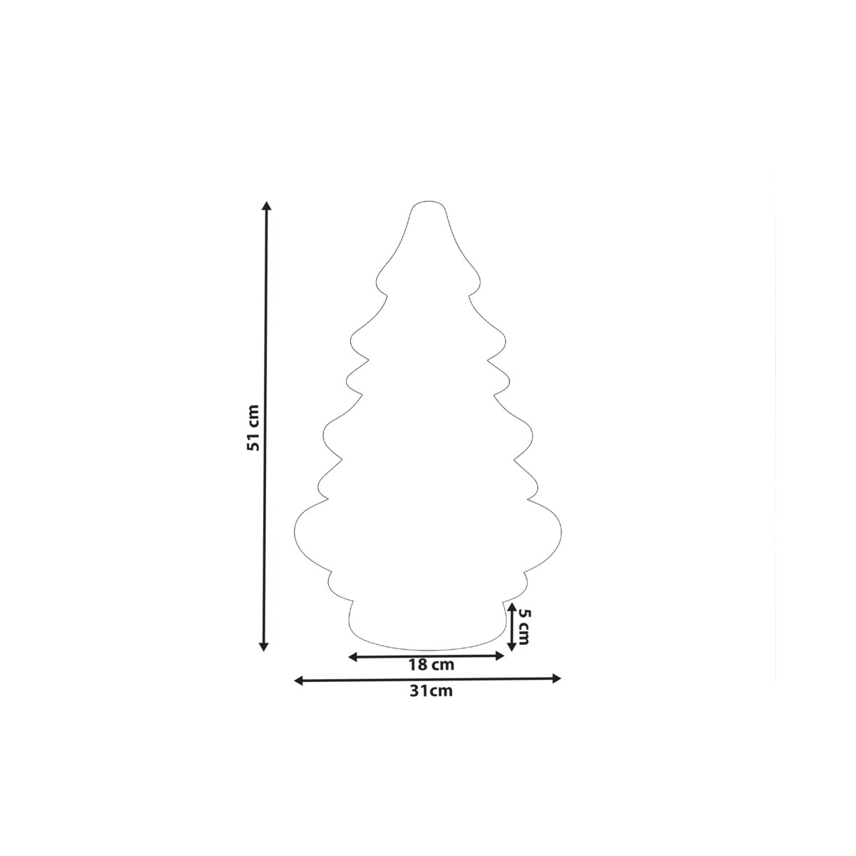 Dekoracja świąteczna Lampa stołowa DREVJA Choinka 51 cm Beżowy
