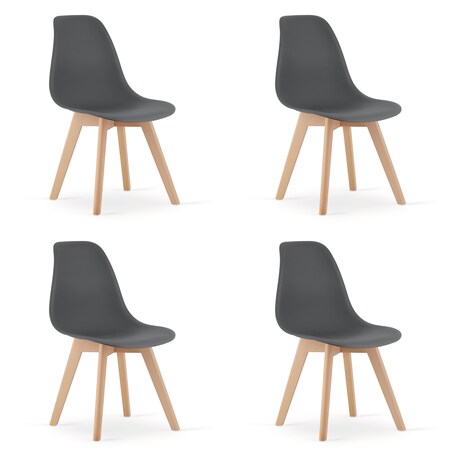 Krzesło Kito nowoczesny design Ciemnoszare / Nogi Naturalne X4