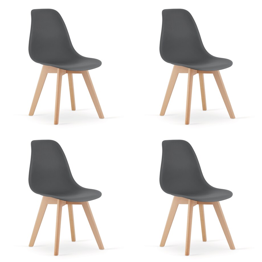 Krzesło Kito nowoczesny design Ciemnoszare / Nogi Naturalne X4