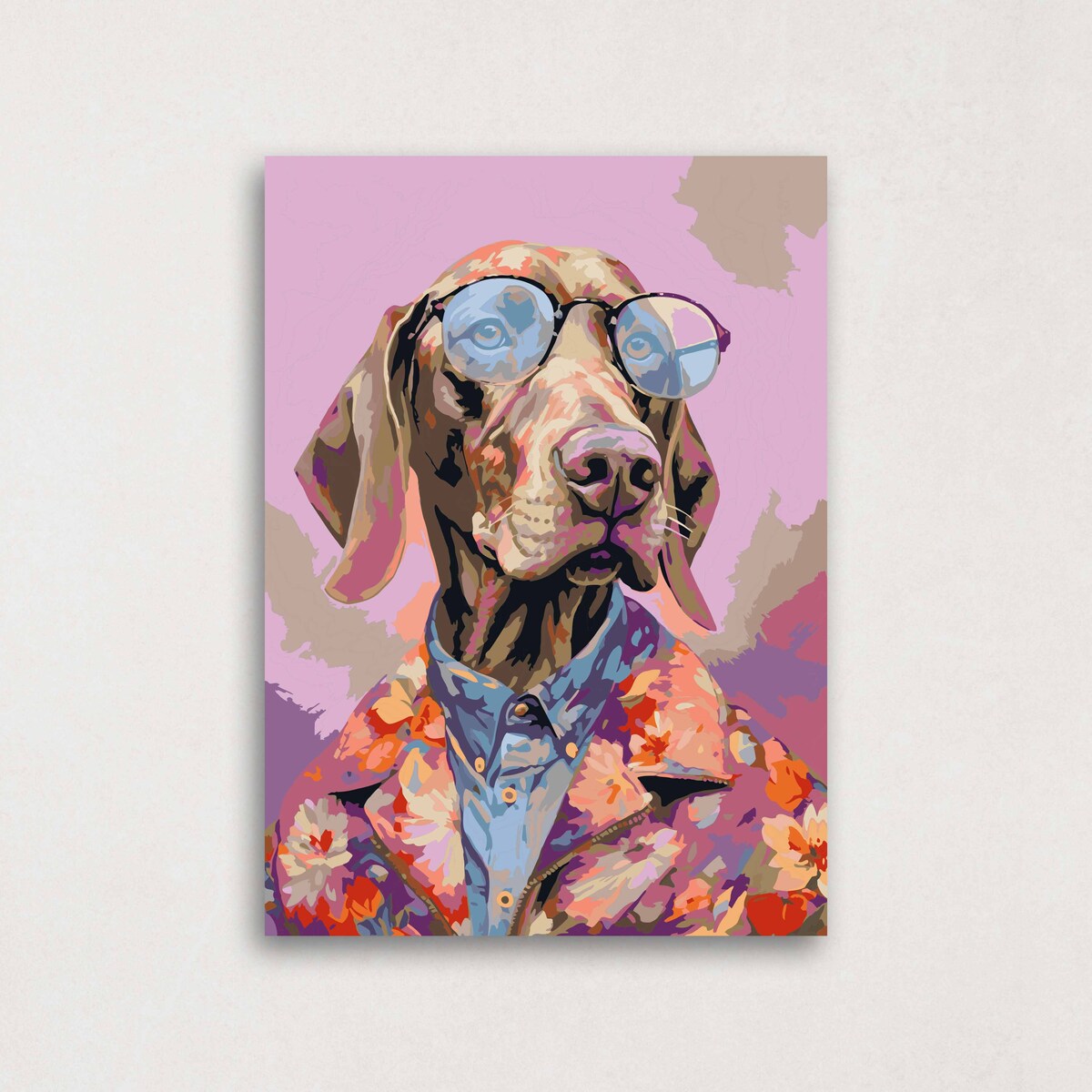 Malowanie po numerach, zestaw DIY – PIES W GARNITURZE 40x50 cm- Produkt PL