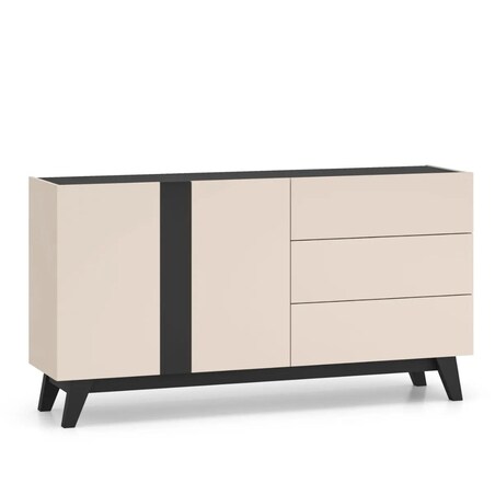 Komoda FREYA 03 2D3S 160 kaszmirowa/czarna