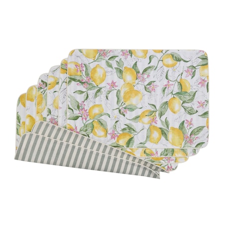 Podkładki dwustronne Lemonade & Stripes - 6 sztuk