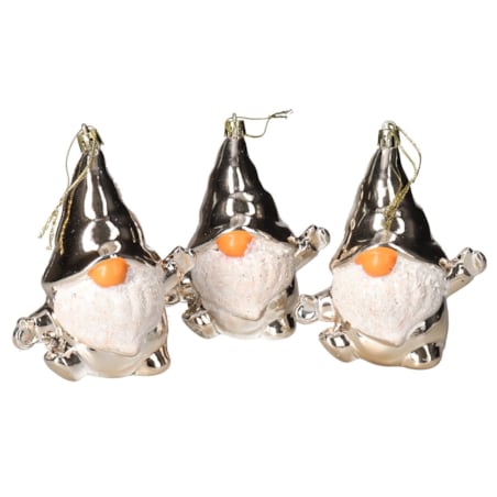 Bombki Plastikowe Na Choinkę Stroik Skrzat 3Szt Ozdoba