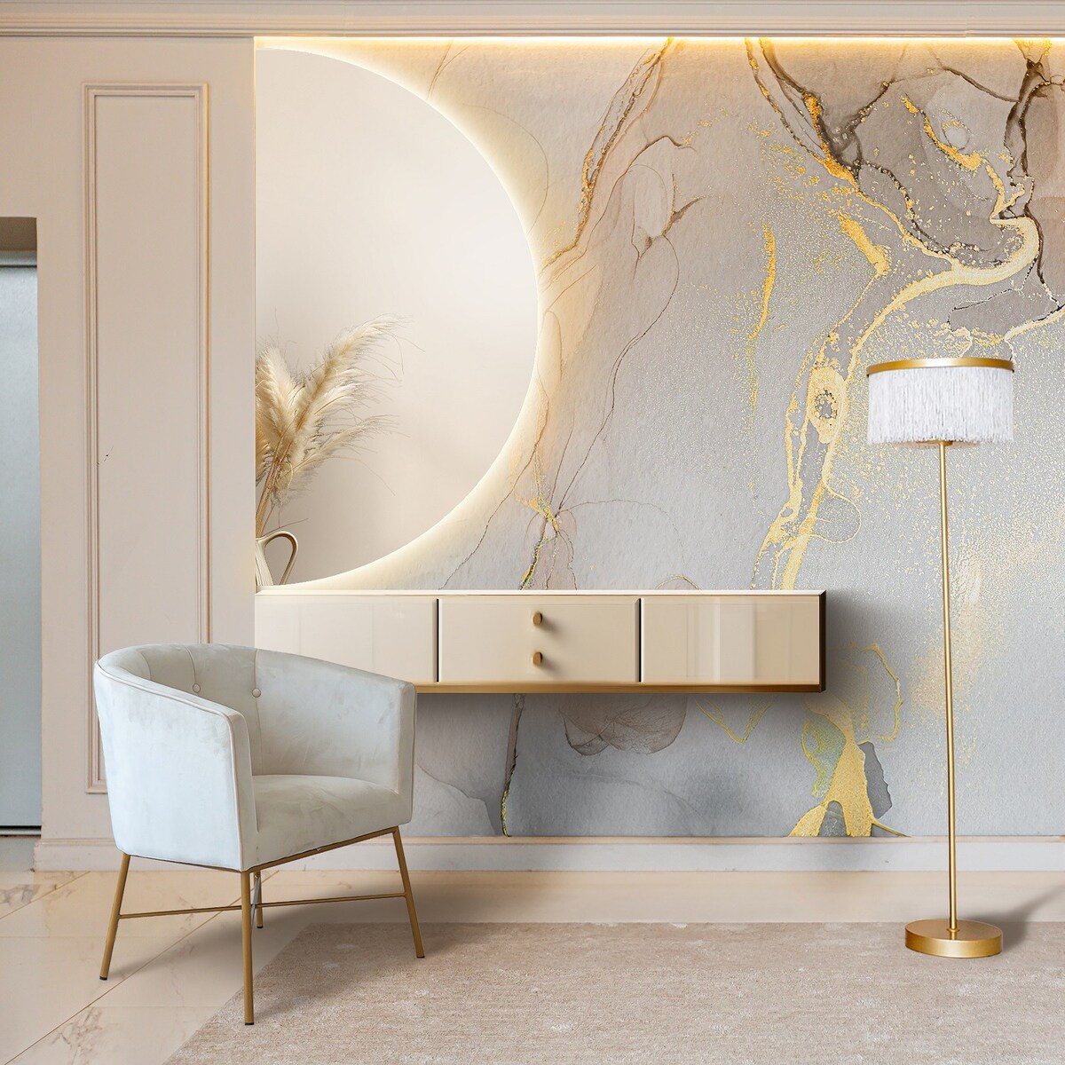 Lustro łazienkowe połówka koła z podświetleniem - HELENA LED