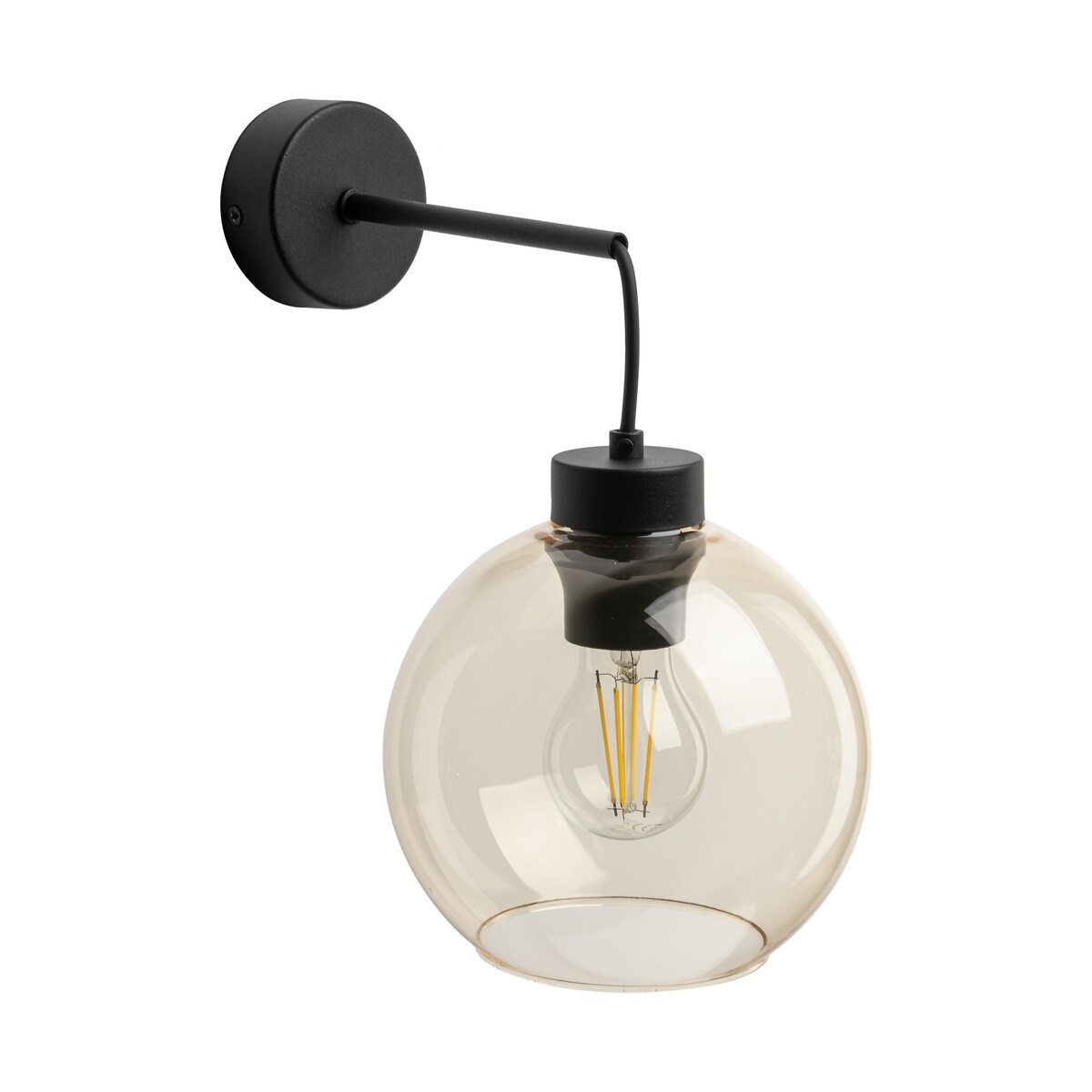 Kinkiet ścienny TK Lighting CUBUS 4135 czarno-bursztynowy E27 nowoczesna lampa do salonu sypialni i korytarza