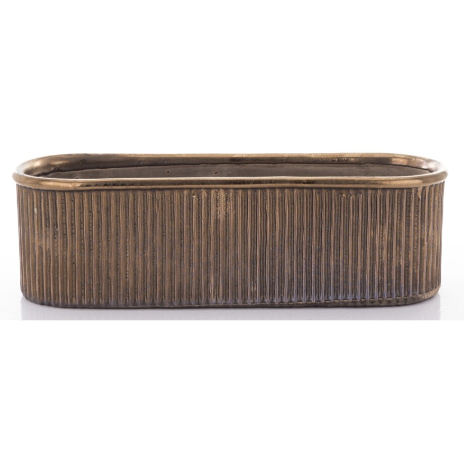 Kwietnik-osłonka kamionkowa 11,5x38,5x13 cm złotobrązowa